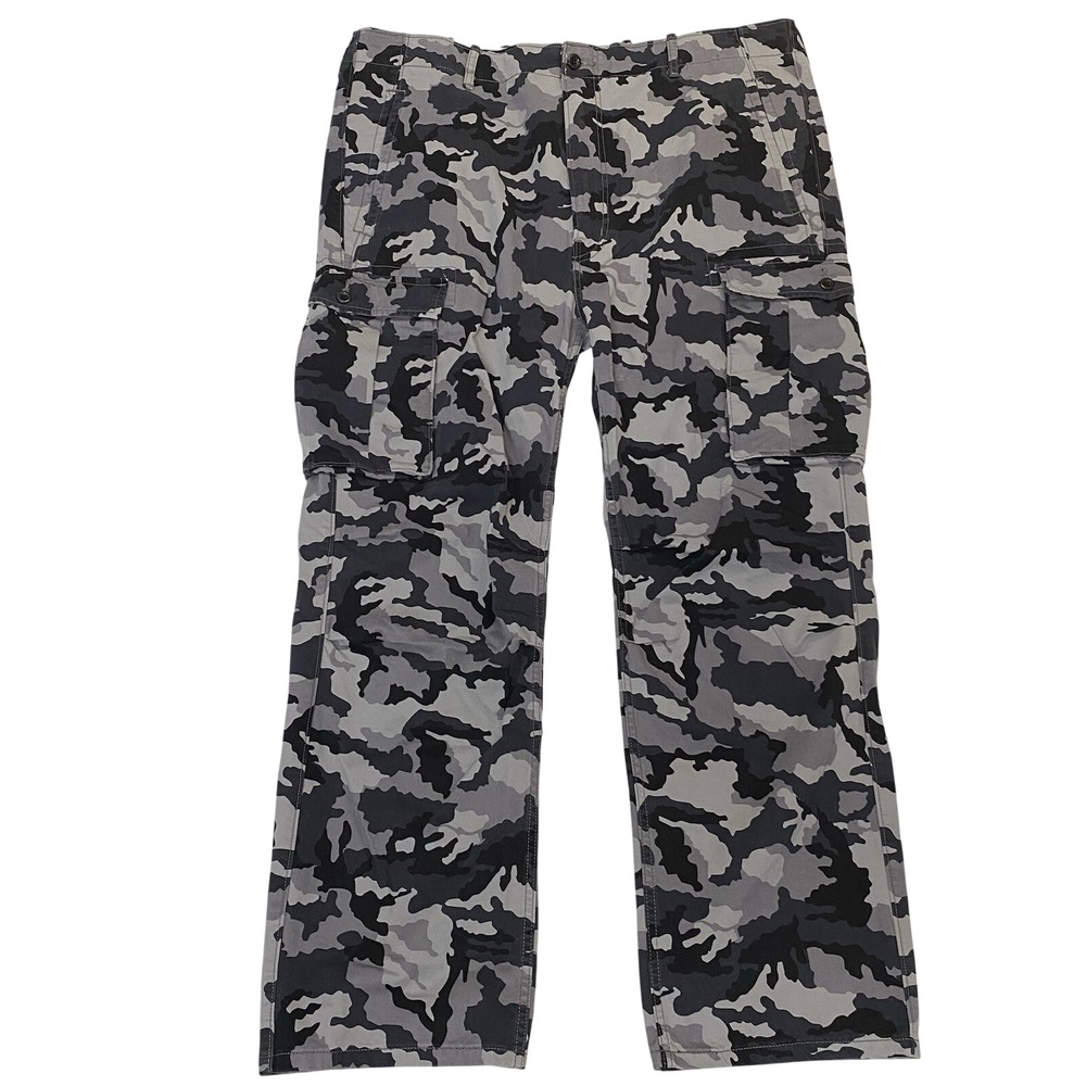 Levi's Cargo Pants W40 L30 Gray Black Camo Relaxed Fit Utility Men